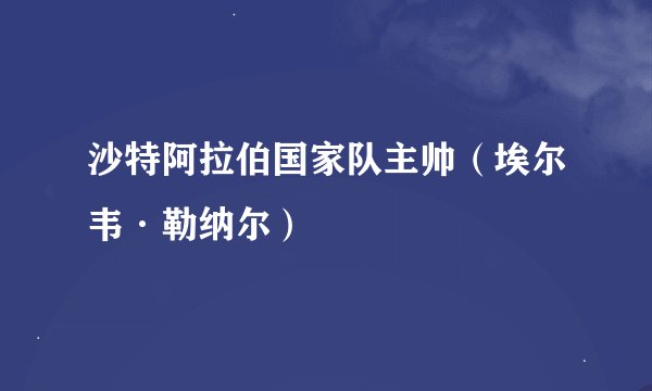 沙特阿拉伯国家队主帅（埃尔韦·勒纳尔）