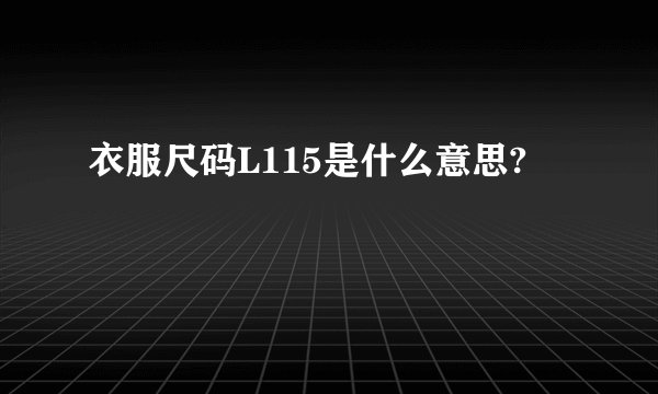 衣服尺码L115是什么意思?