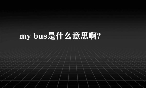 my bus是什么意思啊?