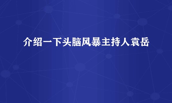 介绍一下头脑风暴主持人袁岳
