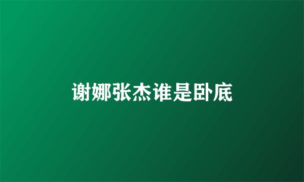 谢娜张杰谁是卧底