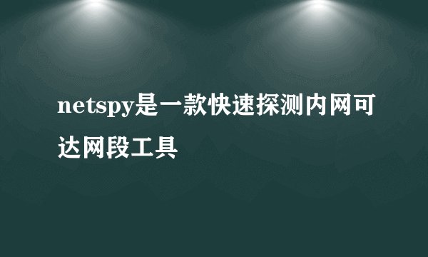 netspy是一款快速探测内网可达网段工具