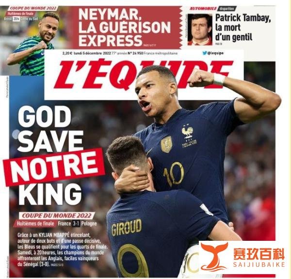 超C罗平梅西 23岁世界第1！姆巴佩赛后一举动暖心 波兰主帅被打服