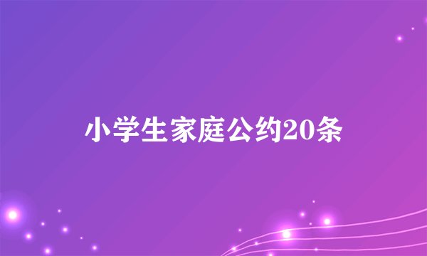 小学生家庭公约20条