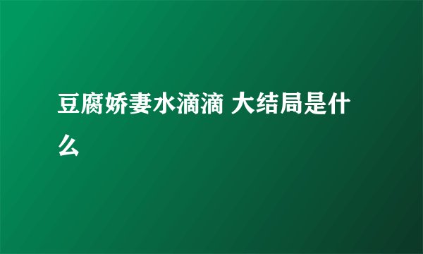 豆腐娇妻水滴滴 大结局是什么