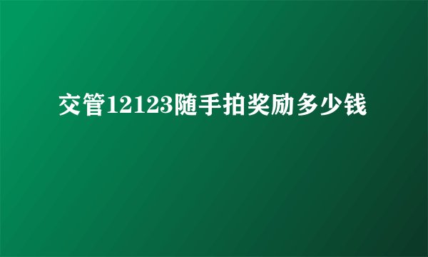交管12123随手拍奖励多少钱