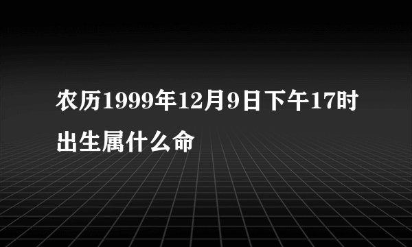 农历1999年12月9日下午17时出生属什么命