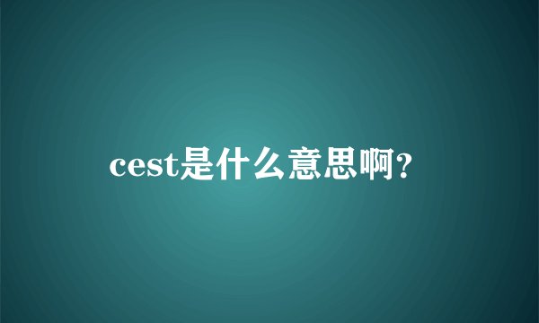 cest是什么意思啊？