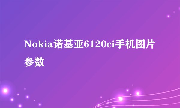 Nokia诺基亚6120ci手机图片参数