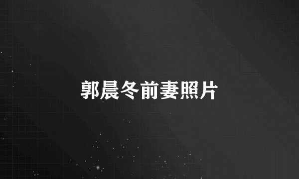 郭晨冬前妻照片