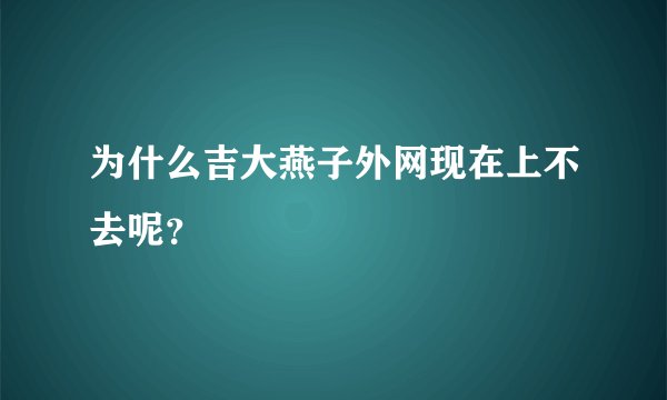 为什么吉大燕子外网现在上不去呢？