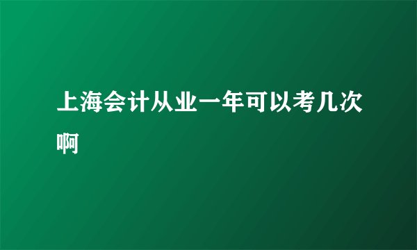 上海会计从业一年可以考几次啊