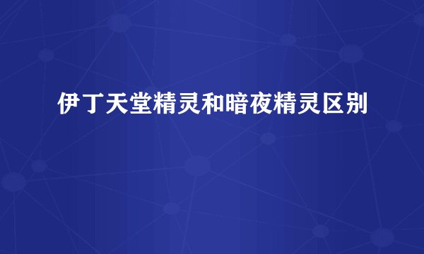 伊丁天堂精灵和暗夜精灵区别