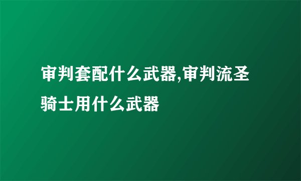 审判套配什么武器,审判流圣骑士用什么武器