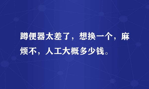 蹲便器太差了，想换一个，麻烦不，人工大概多少钱。