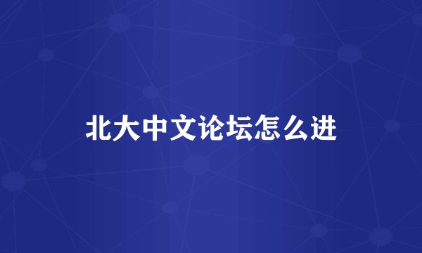 北大中文论坛怎么进