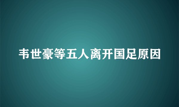 韦世豪等五人离开国足原因