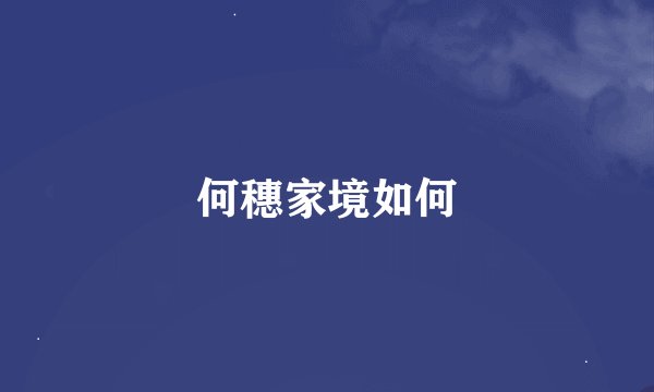 何穗家境如何