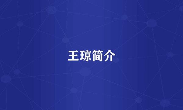 王琼简介
