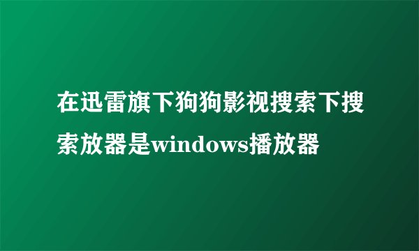 在迅雷旗下狗狗影视搜索下搜索放器是windows播放器