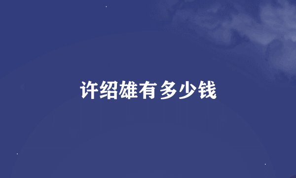 许绍雄有多少钱