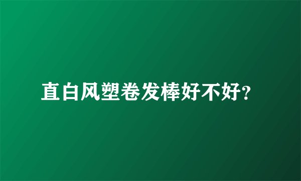 直白风塑卷发棒好不好？