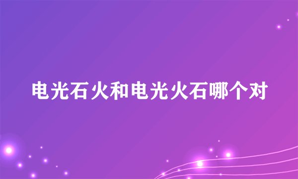 电光石火和电光火石哪个对