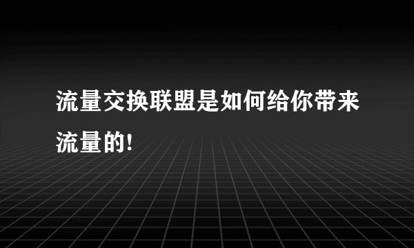 流量交换联盟是如何给你带来流量的!