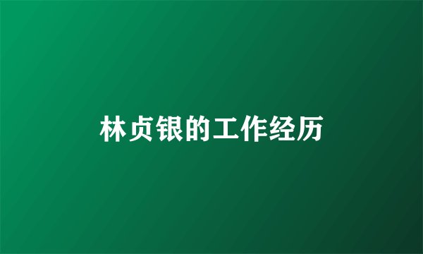 林贞银的工作经历