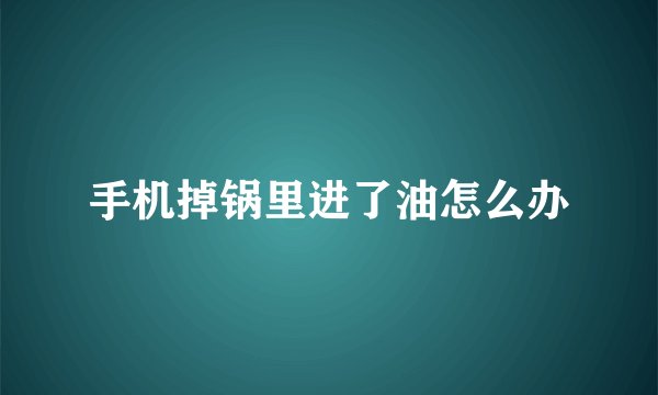 手机掉锅里进了油怎么办