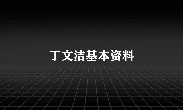 丁文洁基本资料