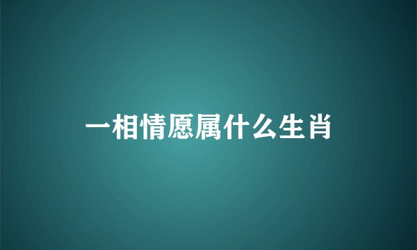 一相情愿属什么生肖