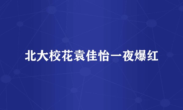 北大校花袁佳怡一夜爆红