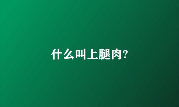 什么叫上腿肉?