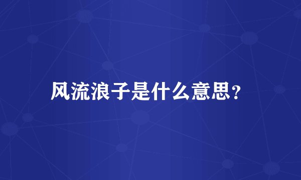 风流浪子是什么意思？