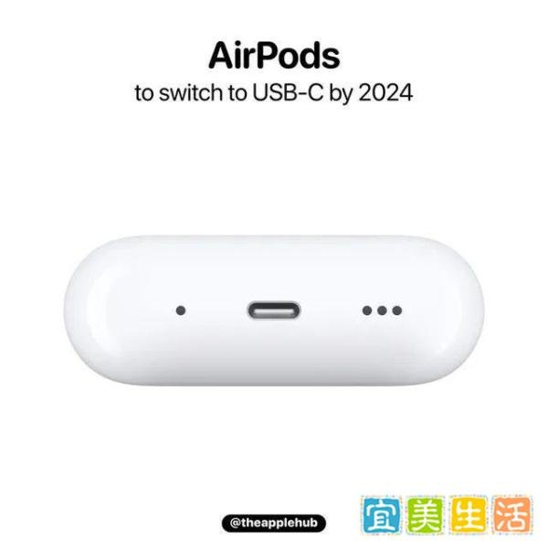 明年之后AirPods也将改为USB-C充电口!