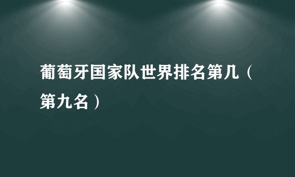 葡萄牙国家队世界排名第几（第九名）