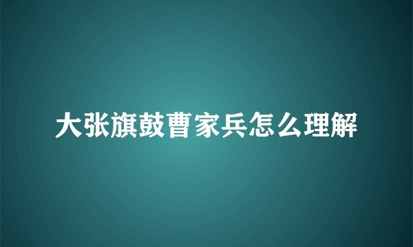 大张旗鼓曹家兵怎么理解