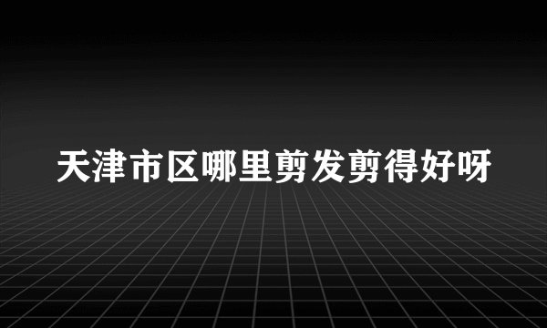 天津市区哪里剪发剪得好呀