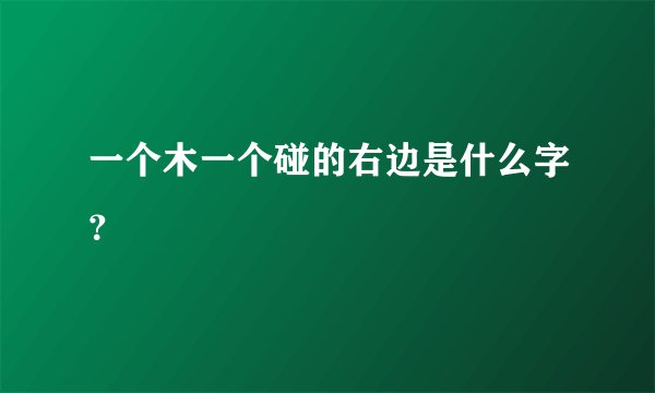 一个木一个碰的右边是什么字？