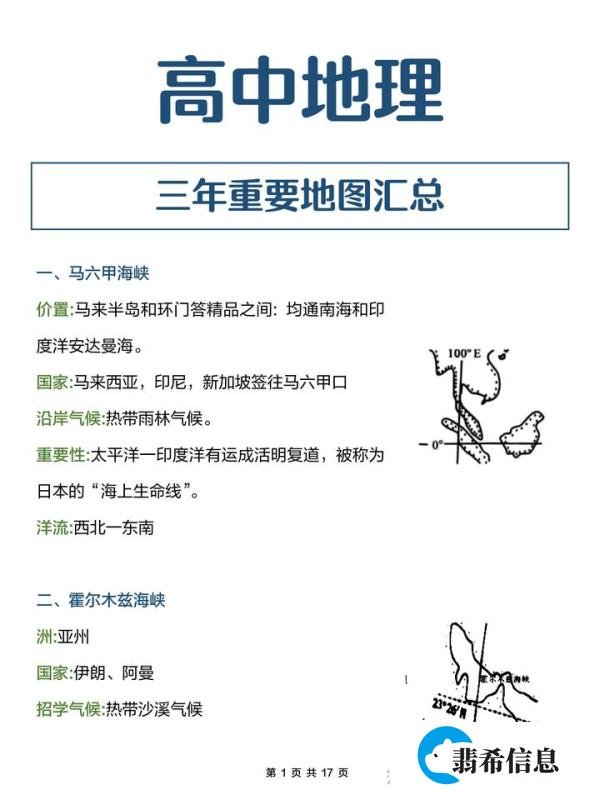 高中地理：大考小考必备的地图！现在真的不能还不记了！