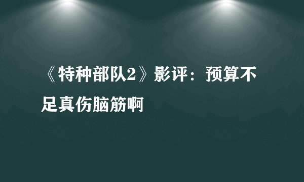 《特种部队2》影评：预算不足真伤脑筋啊