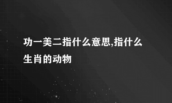 功一美二指什么意思,指什么生肖的动物