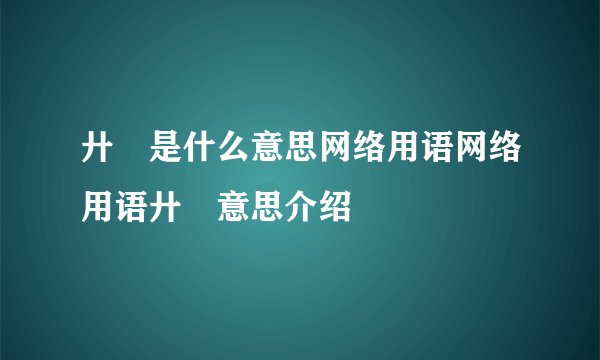 廾匸是什么意思网络用语网络用语廾匸意思介绍