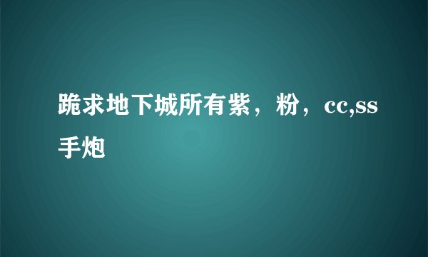 跪求地下城所有紫，粉，cc,ss手炮