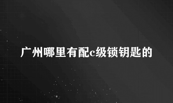 广州哪里有配c级锁钥匙的