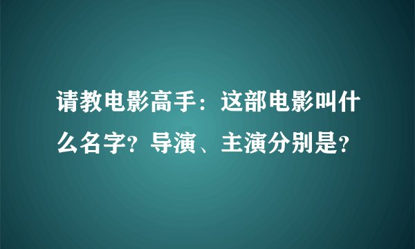 请教电影高手：这部电影叫什么名字？导演、主演分别是？