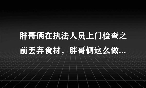 胖哥俩在执法人员上门检查之前丢弃食材，胖哥俩这么做有用吗？