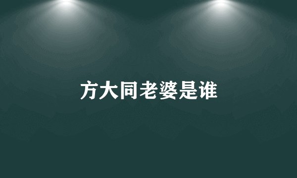 方大同老婆是谁