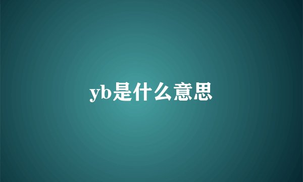 yb是什么意思